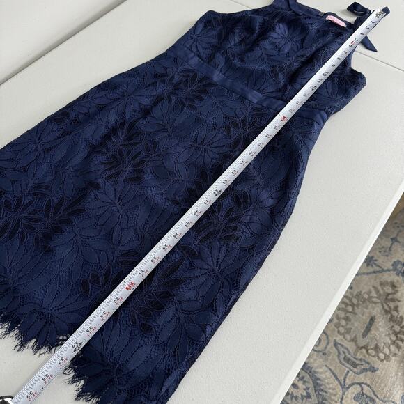 Lilly Pulitzer Kayleigh Shift Dress Womens 6 Navy Fern Gallery Lace Cocktail - Picture 12 of 15